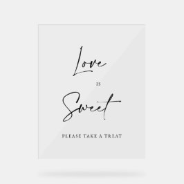 Love Is Sweet Wedding Dessert Bar Sign Minimalist 