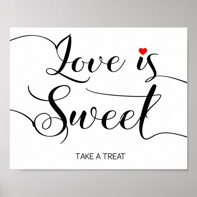 Love is sweet wedding sign poster (Framsidan)