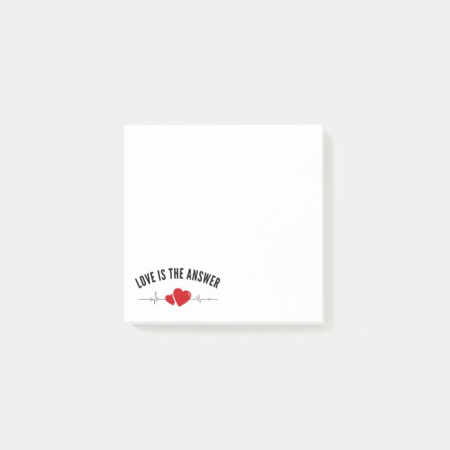Love Is the Answer Minimal Post-it Block (Framsida)