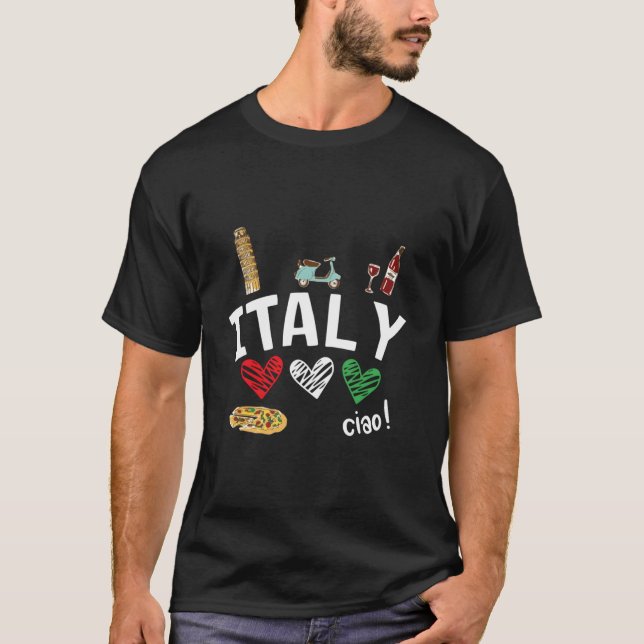 Love Italy And Everything Italian Culture T Shirt (Framsida)