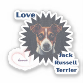 Love Jack Russell Terrier ビンテージ風♡ Klistermärken