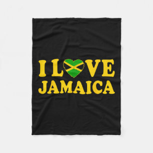 Love Jamaica Heart Proud Jamaican Jamaica Inbero Fleecefilt