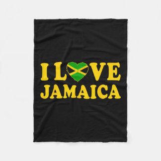 Love Jamaica Heart Proud Jamaican Jamaica Inbero Fleecefilt