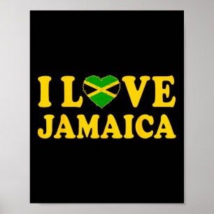Love Jamaica Heart Proud Jamaican Jamaica Inbero Poster