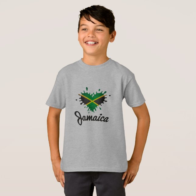 Love Jamaica - Proud Jamaicans - Kids Shirt T-shirt (Hel framsida)