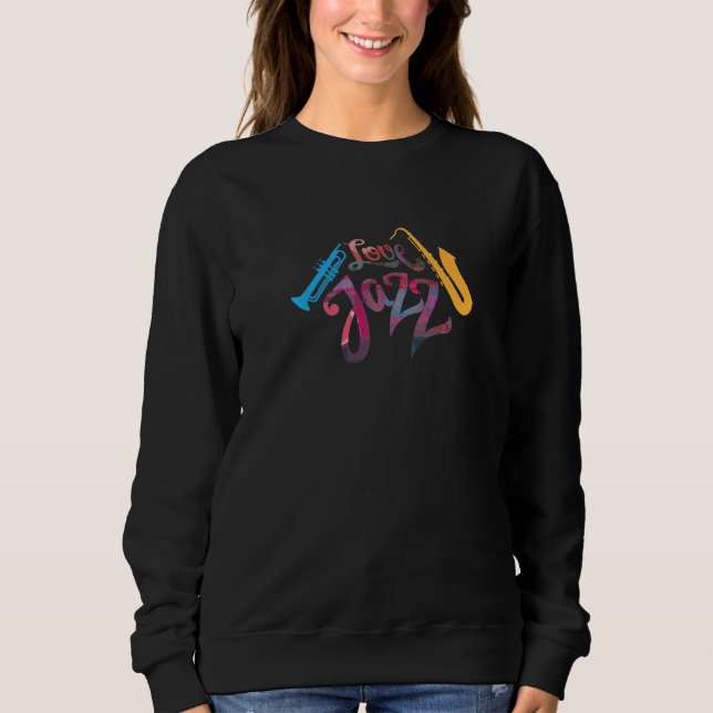 Love Jazz Cute Artistic Music  Music Festival T Shirt (Framsida)