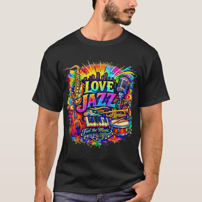 Love Jazz - feel the music T Shirt (Framsida)