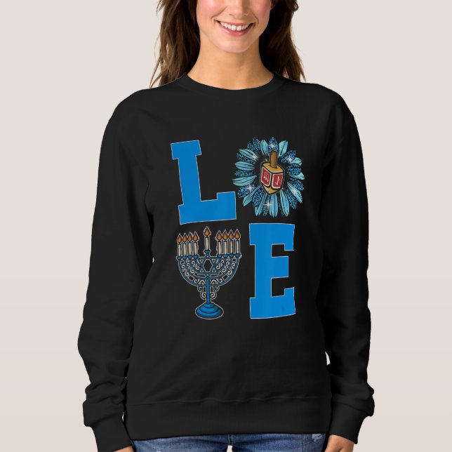 Love Jewish Daisy Hanukkah Pajamas Chanukah PJs Wo T Shirt (Framsida)