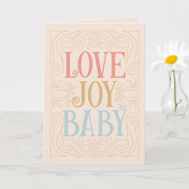 Love Joy Baby - Grattis på nybebis Kort (Liten växt)