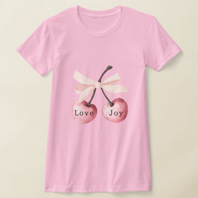 Love Joy Cherries T Shirt (Laydown)