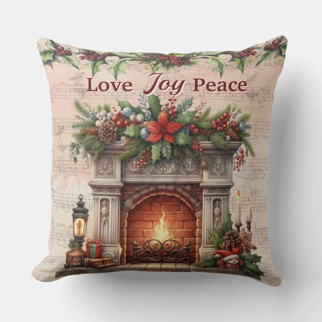 Love, Joy, Peace Throw Pillow Kudde (Framsida)