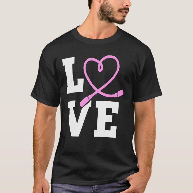 LOVE Jump Rope Skipping Jumping Sports T Shirt (Framsida)