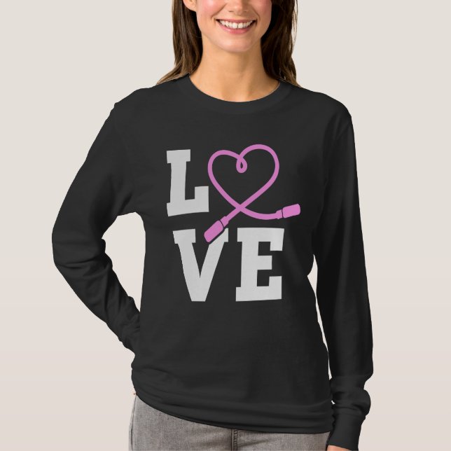 LOVE Jump Rope Skipping Jumping Sports T Shirt (Framsida)