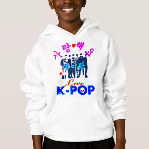 ╚»♪♥Love K-Pop Snygg Barn Tröja Med Huva♥♫«╝