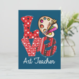 LOVE Konstlärare Alla hjärtans dag Teacherlife Out Julkort