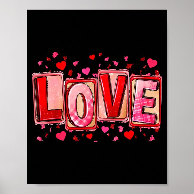 Love Lettering Leopard Day Pink Valentine s Humor Poster (Framsidan)
