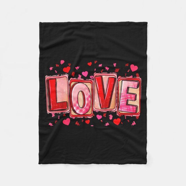 Love Lettering Leopard Day Pink Valentine s Joke Fleecefilt (Framsidan)