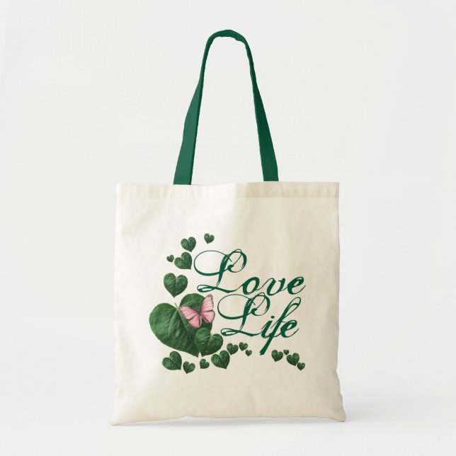 Love life tote bag tygkasse (Framsidan)