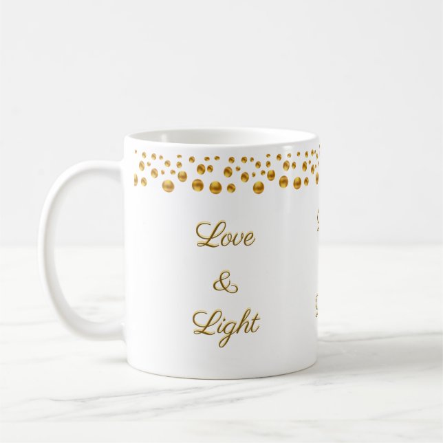 Love & Light Guldprickar Konfetti Kaffemugg (Vänster)