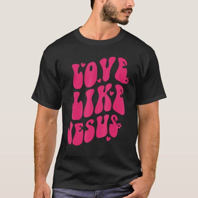 Love Like Jesus Smile Face Preppy Aesthetic Trendy T Shirt (Framsida)