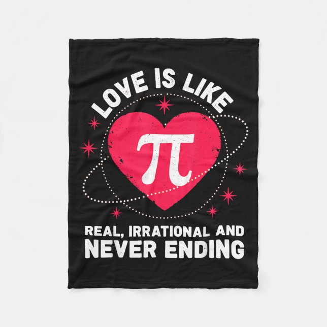 Love Like Pi Real Irrational Never Ending Valentin Fleecefilt (Framsidan)
