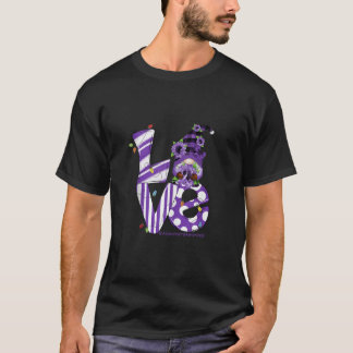 LOVE Lila band Alzheimer rolig Gnome jul T Shirt