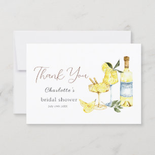 Love Limoncello Cocktail Bröllopsdusch Tack Kort