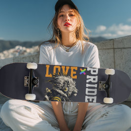 LOVE × LION Ver. A - Custom スケートボード Mini Skateboard Bräda 18,5 Cm