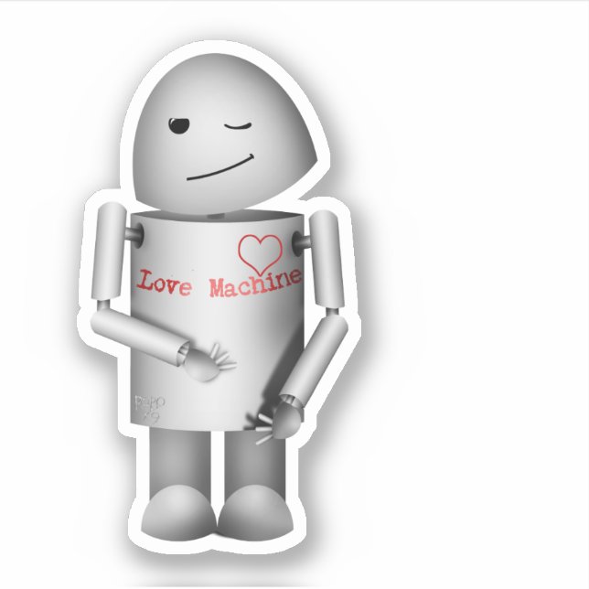 Love Machine Valentine Klistermärken (Framsida)