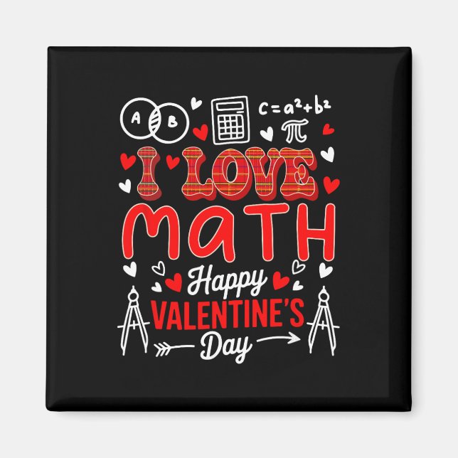 Love Math Happy Valentine's Day Math Teacher Stude Magnet (Framsidan)