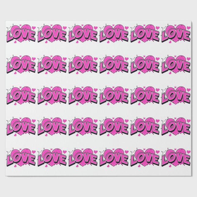 LOVE Matt inslagspapper Presentpapper (Platt)