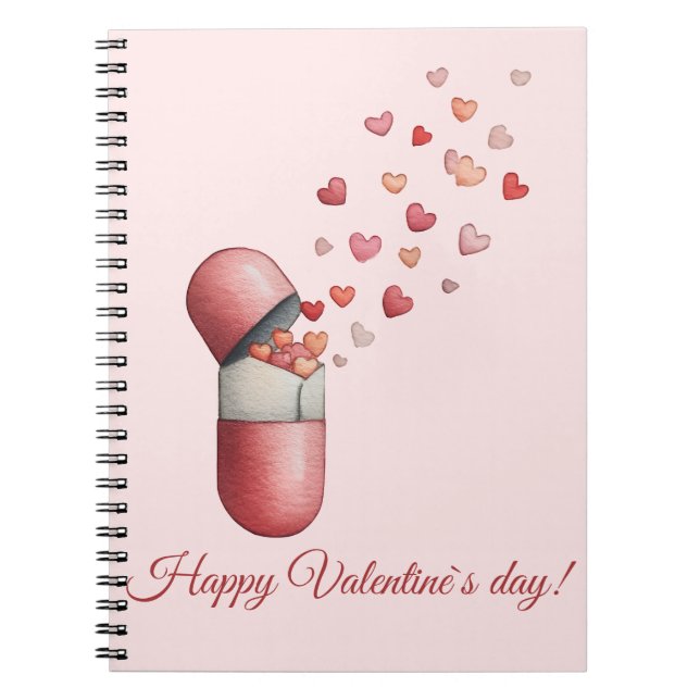 Love Medicine Valentine's Day Design Anteckningsbok (Framsidan)
