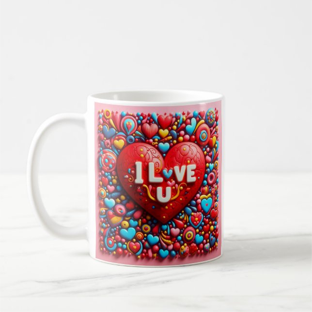 Love message Mug Kaffemugg (Vänster)