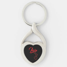 Love Metal Keychain Twisted Heart Silverfärgad Nyckelring