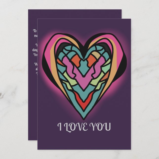 Love Minimalist Affection | Sönder Julkort (Fram/baksida)