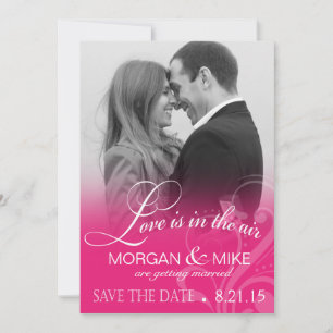Love Mist Photo Save the Date fuchsia Spara Datumet