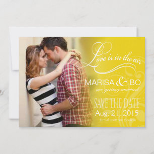 Love Mist Photo Save the Date gul Spara Datumet