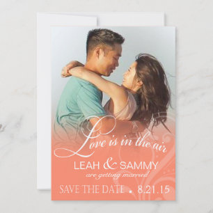 Love Mist Photo Save the Date persika Spara Datumet