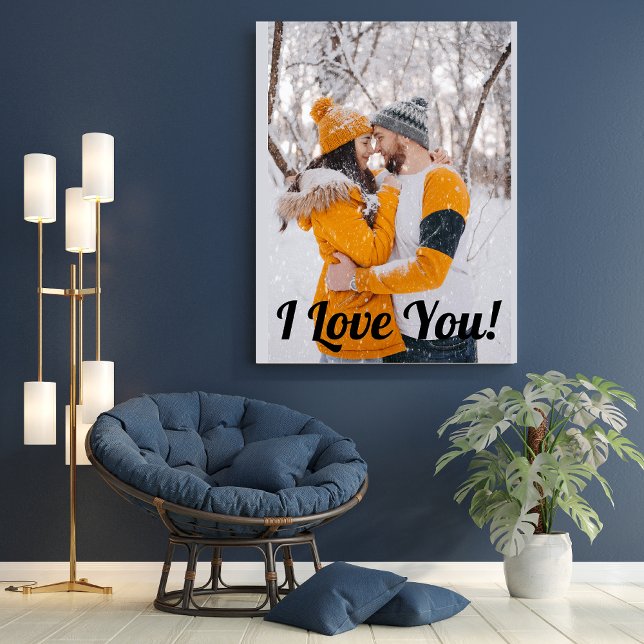 Love Modern Script Couple Foto Elegant Canvastryck (Skapare uppladdad)