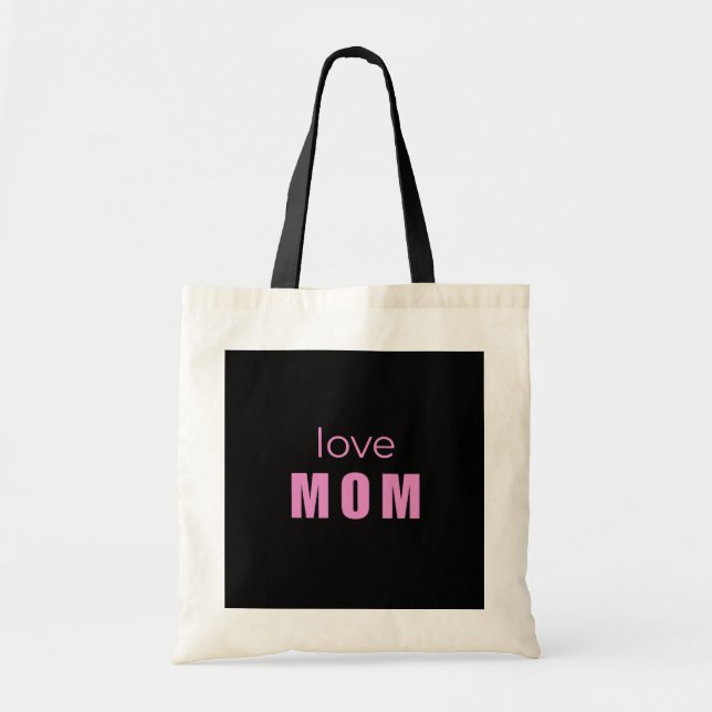 Love Mom Tote Bag – Stylish and Practical Gift  Tygkasse (Framsidan)