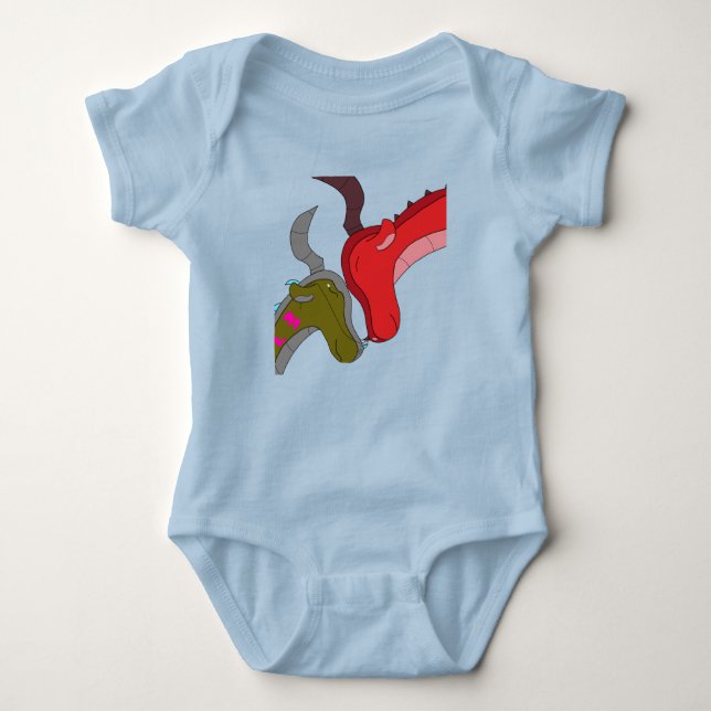 Love: Momma and Baby Dragon Bodysuit T Shirt (Framsida)