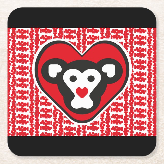LOVE MONKEY LOVE SPECIAL by Masanser Underlägg Papper Kvadrat (Framsidan)