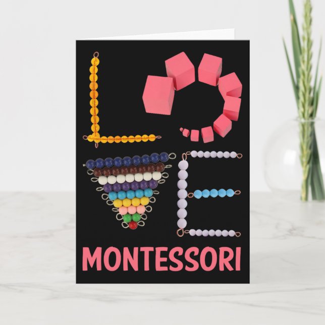 Love Montessori Education Math Teacher  Kort (Framsida)