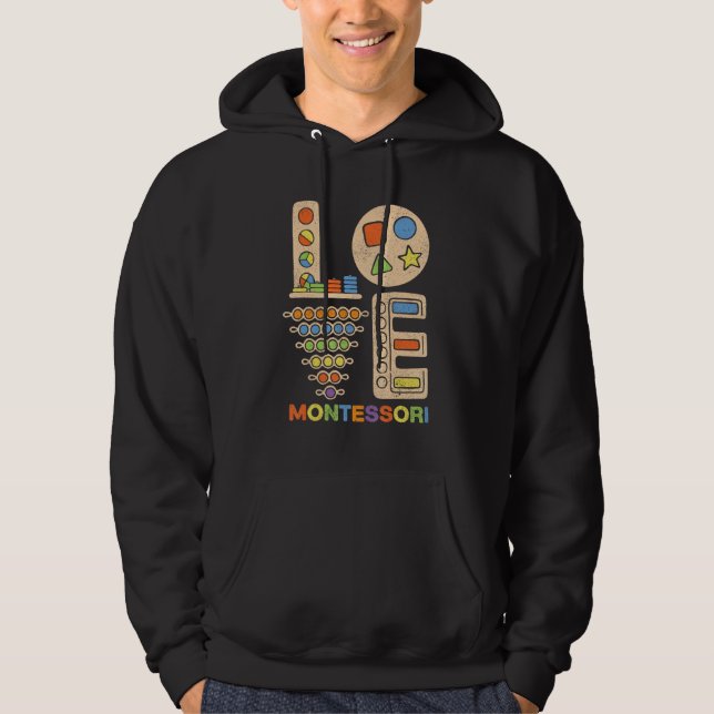 Love Montessori Teacher Montessori Education Back  Hoodie (Framsida)