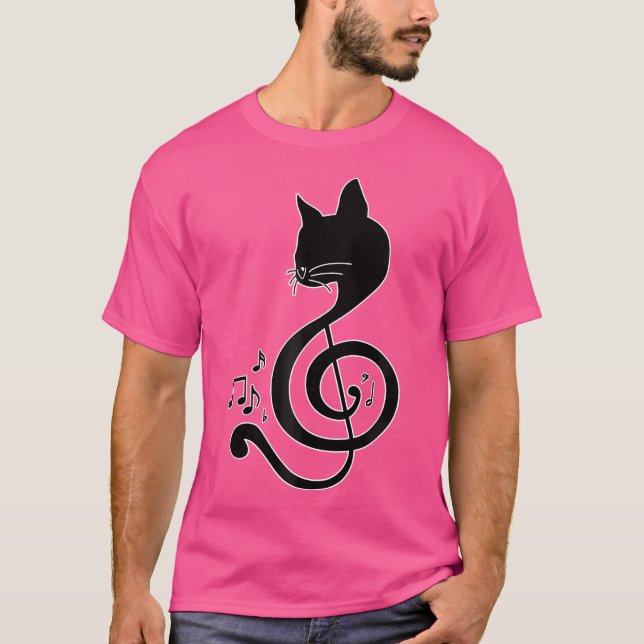 Love Music Cat Music Note Musical Note Pianist Pia T Shirt (Framsida)