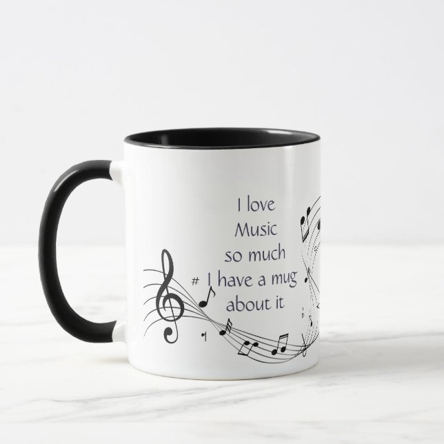 Love Music So Much Fun Quote Saying Mug Mugg (Vänster)