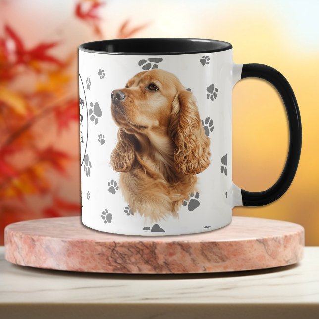 Love My Cocker Spaniel Dog Pawprint Mugg (Skapare uppladdad)