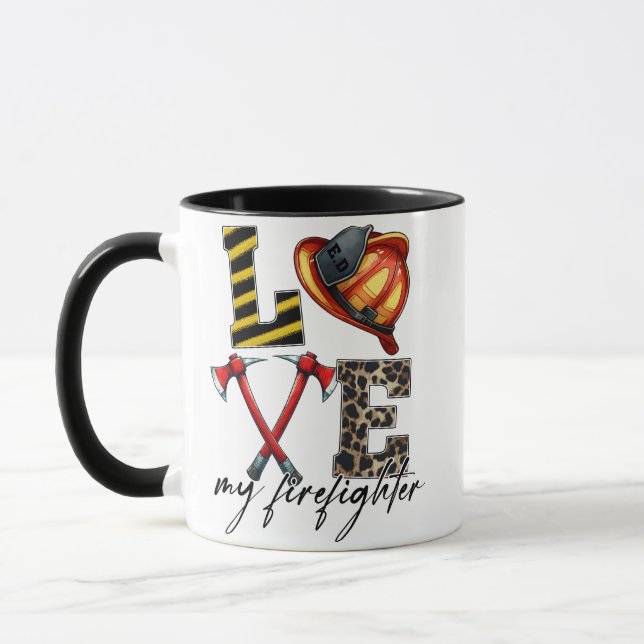 Love My Firefighter – Helmet & Crossed Axes with L Mugg (Vänster)