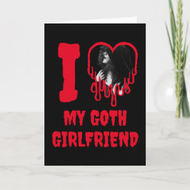 Love My Goth Girlfriend Red Heart Photo Valentines Kort