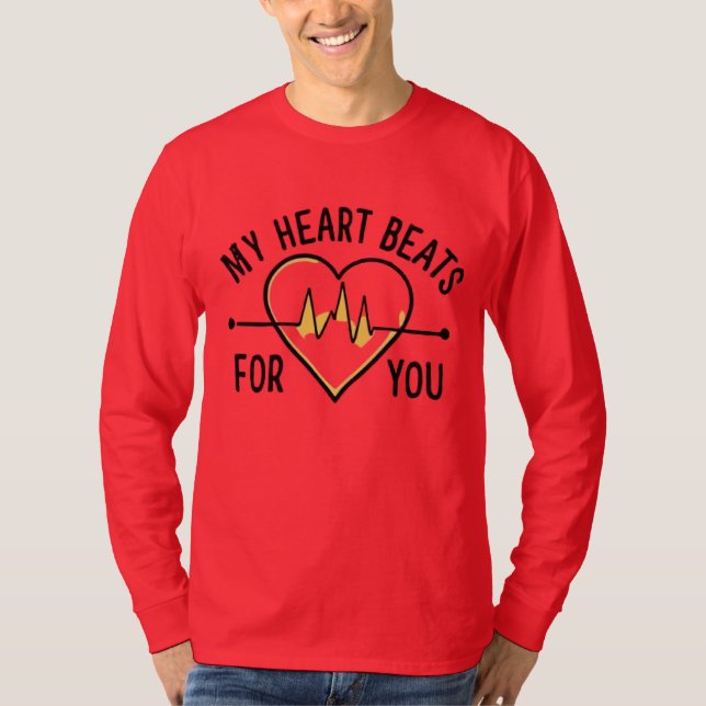 Love, my heart beats for you t shirt (Framsida)